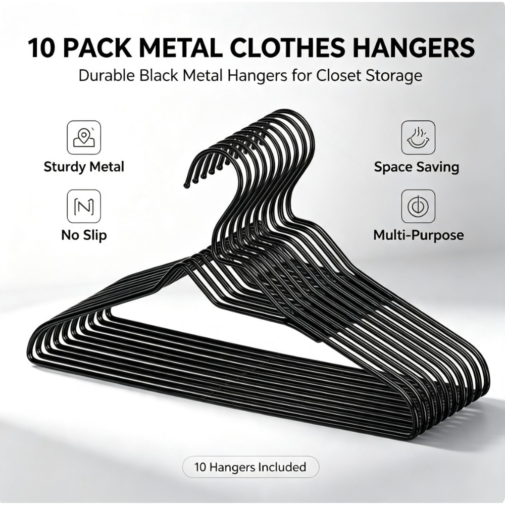 Furniture Hardware Accessories - Paquete de 10 perchas negras antideslizantes