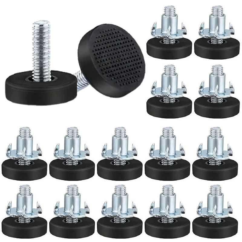 Furniture Leveling Hardware - Almohadillas para pies ajustables con tuercas,
